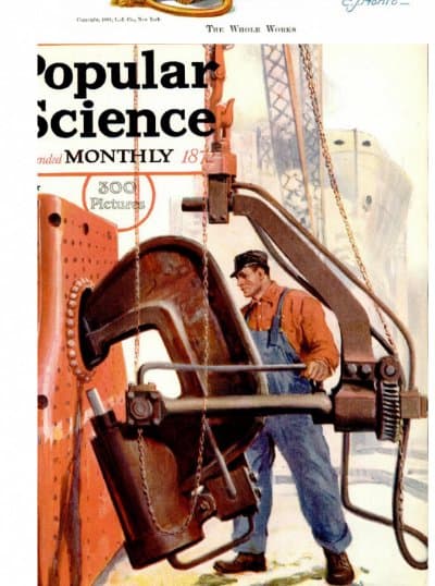 Vintage cover: Popular Science — shipyard