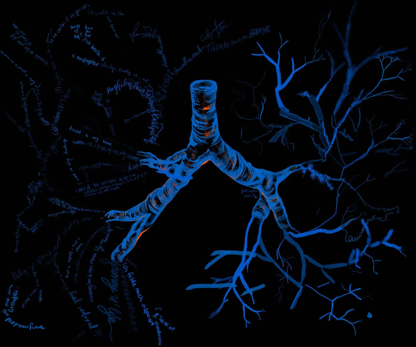 A second fractal branching diagram, denser than the first.